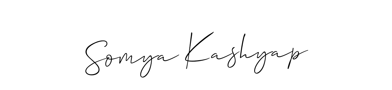 Use a signature maker to create a handwritten signature online. With this signature software, you can design (Allison_Script) your own signature for name Somya Kashyap. Somya Kashyap signature style 2 images and pictures png