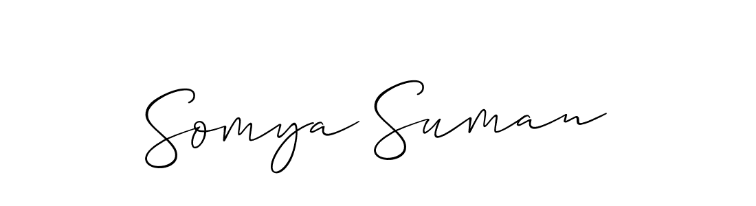 Use a signature maker to create a handwritten signature online. With this signature software, you can design (Allison_Script) your own signature for name Somya Suman. Somya Suman signature style 2 images and pictures png