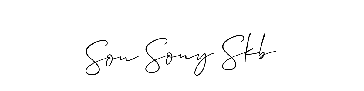 How to make Son Sony Skb name signature. Use Allison_Script style for creating short signs online. This is the latest handwritten sign. Son Sony Skb signature style 2 images and pictures png