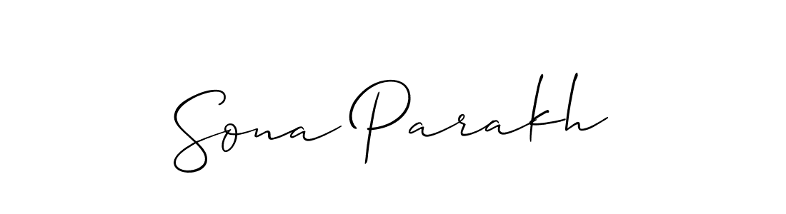 How to make Sona Parakh signature? Allison_Script is a professional autograph style. Create handwritten signature for Sona Parakh name. Sona Parakh signature style 2 images and pictures png