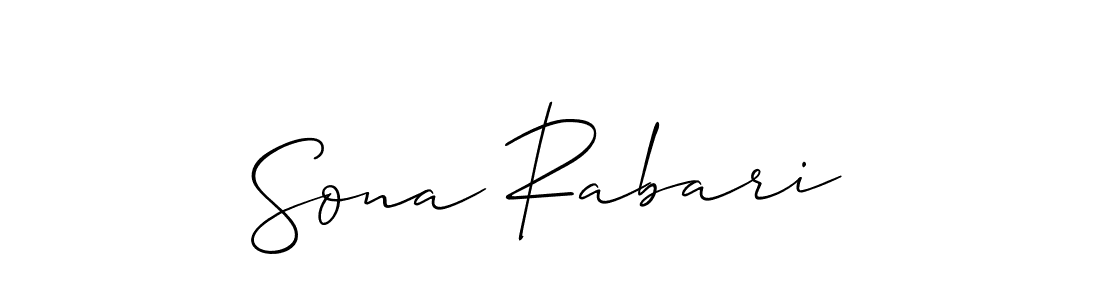 How to make Sona Rabari name signature. Use Allison_Script style for creating short signs online. This is the latest handwritten sign. Sona Rabari signature style 2 images and pictures png