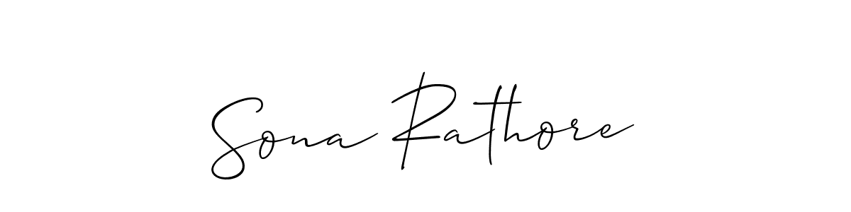 Make a beautiful signature design for name Sona Rathore. With this signature (Allison_Script) style, you can create a handwritten signature for free. Sona Rathore signature style 2 images and pictures png