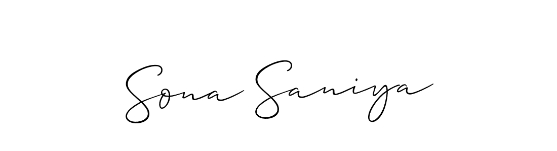 It looks lik you need a new signature style for name Sona Saniya. Design unique handwritten (Allison_Script) signature with our free signature maker in just a few clicks. Sona Saniya signature style 2 images and pictures png