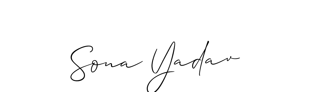 How to make Sona Yadav signature? Allison_Script is a professional autograph style. Create handwritten signature for Sona Yadav name. Sona Yadav signature style 2 images and pictures png