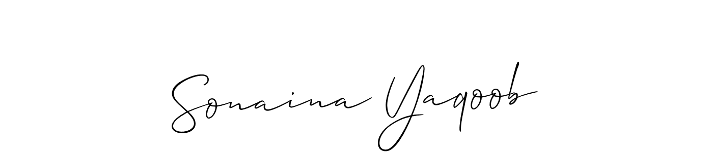 Design your own signature with our free online signature maker. With this signature software, you can create a handwritten (Allison_Script) signature for name Sonaina Yaqoob. Sonaina Yaqoob signature style 2 images and pictures png