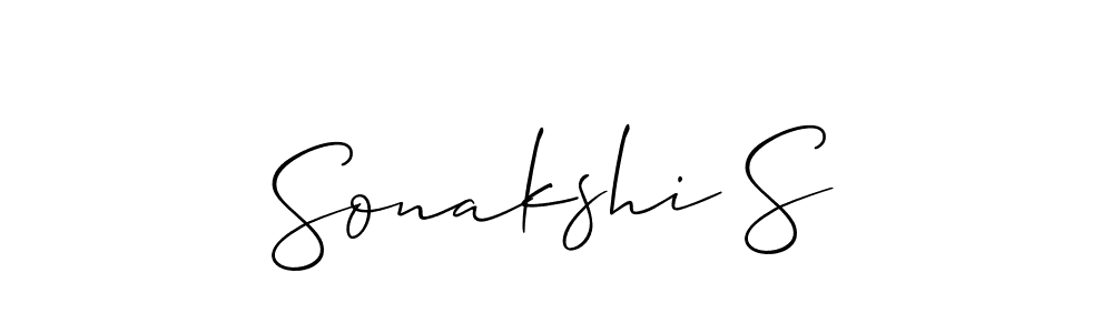Make a beautiful signature design for name Sonakshi S. With this signature (Allison_Script) style, you can create a handwritten signature for free. Sonakshi S signature style 2 images and pictures png