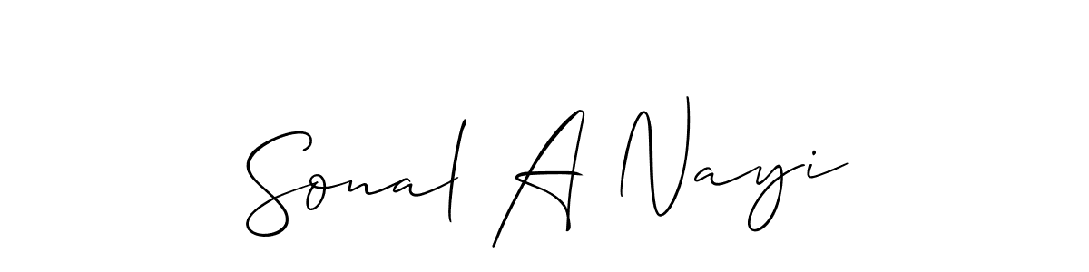 It looks lik you need a new signature style for name Sonal A Nayi. Design unique handwritten (Allison_Script) signature with our free signature maker in just a few clicks. Sonal A Nayi signature style 2 images and pictures png