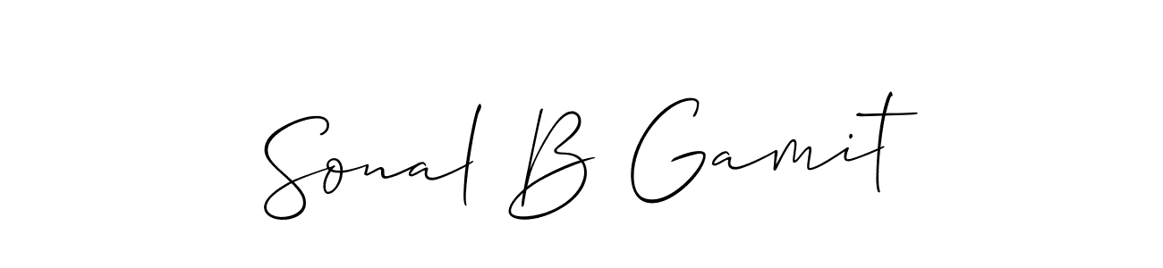 Also You can easily find your signature by using the search form. We will create Sonal B Gamit name handwritten signature images for you free of cost using Allison_Script sign style. Sonal B Gamit signature style 2 images and pictures png