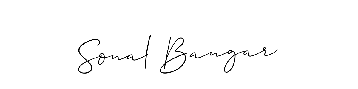 Once you've used our free online signature maker to create your best signature Allison_Script style, it's time to enjoy all of the benefits that Sonal Bangar name signing documents. Sonal Bangar signature style 2 images and pictures png