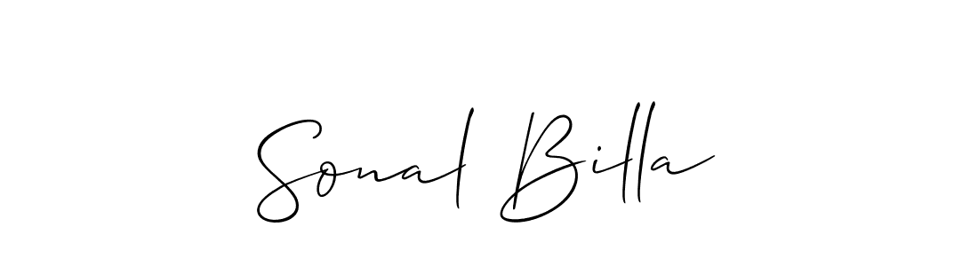 Make a beautiful signature design for name Sonal Billa. With this signature (Allison_Script) style, you can create a handwritten signature for free. Sonal Billa signature style 2 images and pictures png