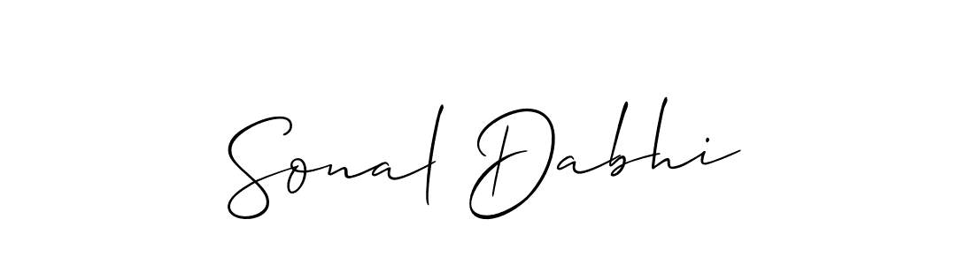 How to make Sonal Dabhi name signature. Use Allison_Script style for creating short signs online. This is the latest handwritten sign. Sonal Dabhi signature style 2 images and pictures png