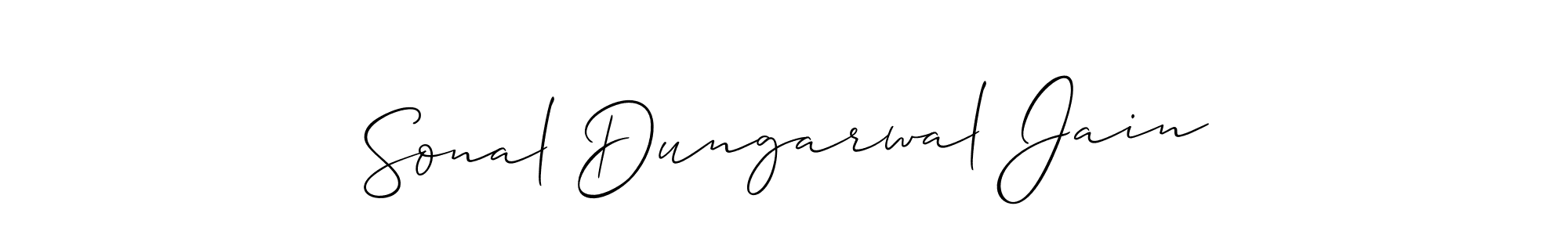 Make a beautiful signature design for name Sonal Dungarwal Jain. With this signature (Allison_Script) style, you can create a handwritten signature for free. Sonal Dungarwal Jain signature style 2 images and pictures png