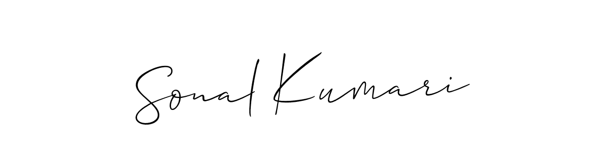 Allison_Script is a professional signature style that is perfect for those who want to add a touch of class to their signature. It is also a great choice for those who want to make their signature more unique. Get Sonal Kumari name to fancy signature for free. Sonal Kumari signature style 2 images and pictures png