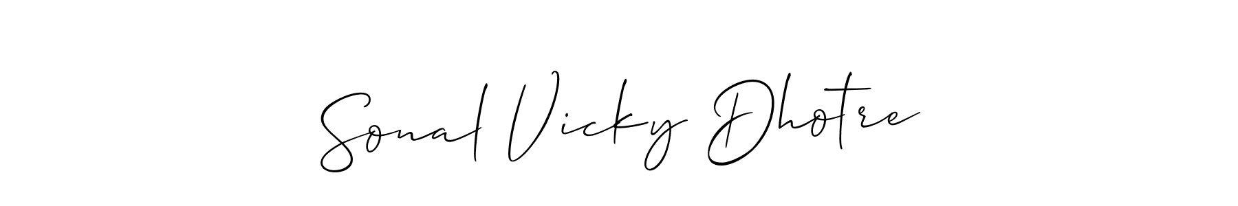 How to Draw Sonal Vicky Dhotre signature style? Allison_Script is a latest design signature styles for name Sonal Vicky Dhotre. Sonal Vicky Dhotre signature style 2 images and pictures png