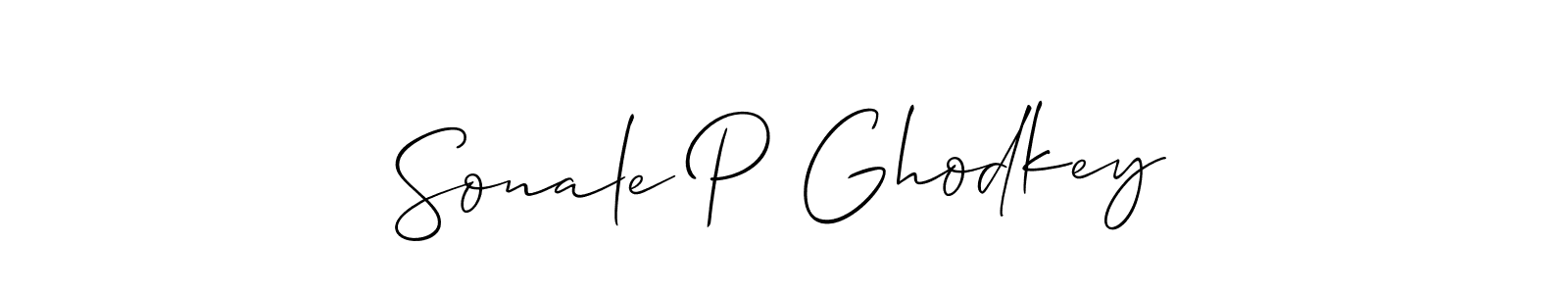 You should practise on your own different ways (Allison_Script) to write your name (Sonale P Ghodkey) in signature. don't let someone else do it for you. Sonale P Ghodkey signature style 2 images and pictures png