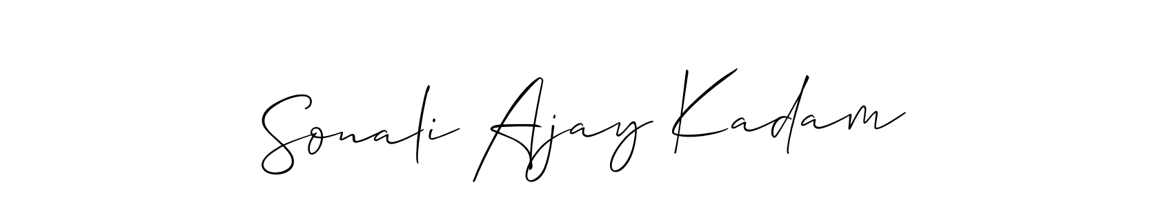 This is the best signature style for the Sonali Ajay Kadam name. Also you like these signature font (Allison_Script). Mix name signature. Sonali Ajay Kadam signature style 2 images and pictures png
