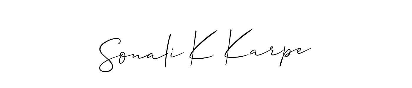 How to Draw Sonali K Karpe signature style? Allison_Script is a latest design signature styles for name Sonali K Karpe. Sonali K Karpe signature style 2 images and pictures png