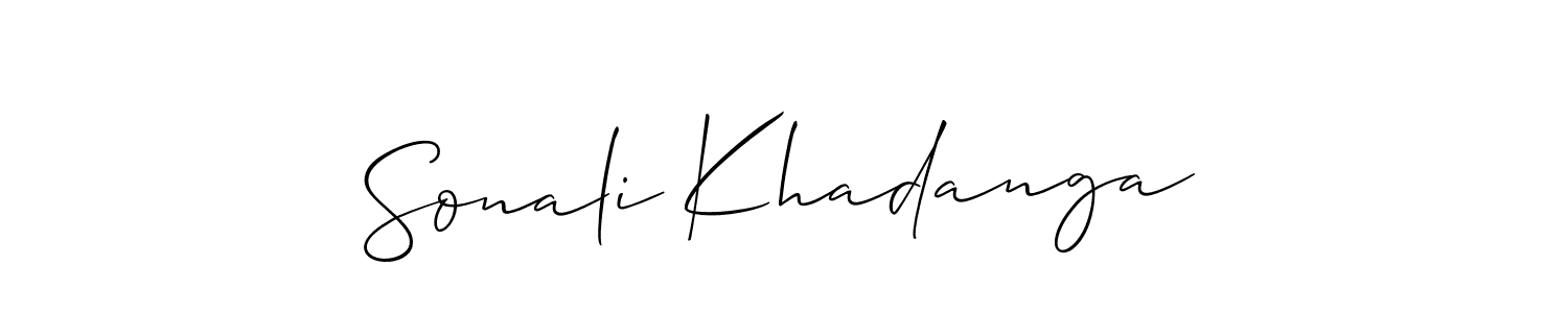 Make a short Sonali Khadanga signature style. Manage your documents anywhere anytime using Allison_Script. Create and add eSignatures, submit forms, share and send files easily. Sonali Khadanga signature style 2 images and pictures png