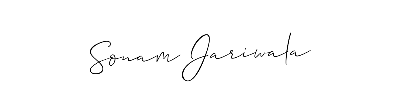 Use a signature maker to create a handwritten signature online. With this signature software, you can design (Allison_Script) your own signature for name Sonam Jariwala. Sonam Jariwala signature style 2 images and pictures png