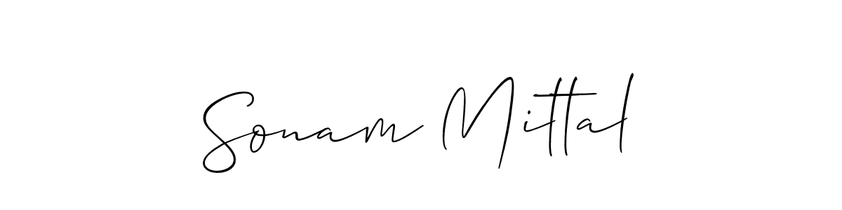 Also we have Sonam Mittal name is the best signature style. Create professional handwritten signature collection using Allison_Script autograph style. Sonam Mittal signature style 2 images and pictures png