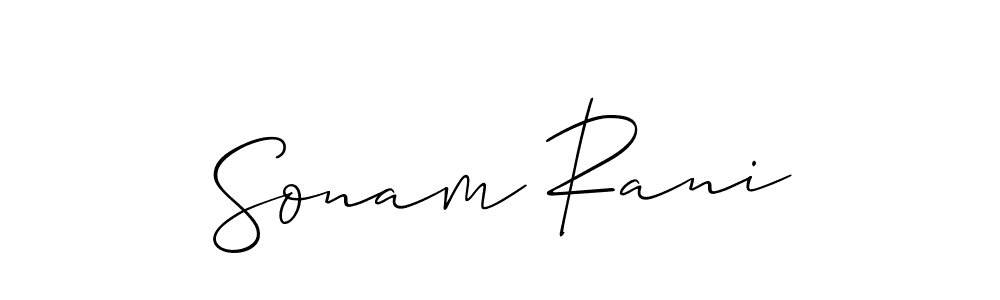 Also we have Sonam Rani name is the best signature style. Create professional handwritten signature collection using Allison_Script autograph style. Sonam Rani signature style 2 images and pictures png