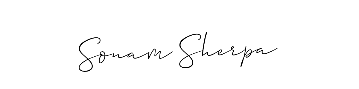 Design your own signature with our free online signature maker. With this signature software, you can create a handwritten (Allison_Script) signature for name Sonam Sherpa. Sonam Sherpa signature style 2 images and pictures png