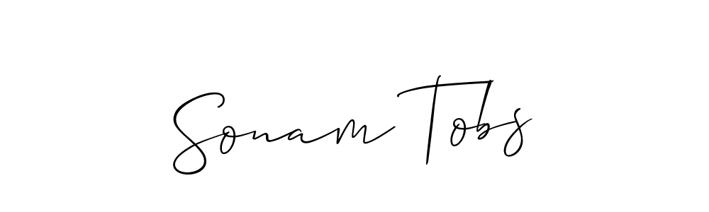 Similarly Allison_Script is the best handwritten signature design. Signature creator online .You can use it as an online autograph creator for name Sonam Tobs. Sonam Tobs signature style 2 images and pictures png