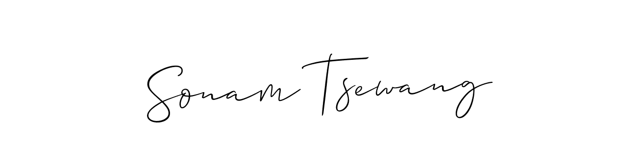 Design your own signature with our free online signature maker. With this signature software, you can create a handwritten (Allison_Script) signature for name Sonam Tsewang. Sonam Tsewang signature style 2 images and pictures png