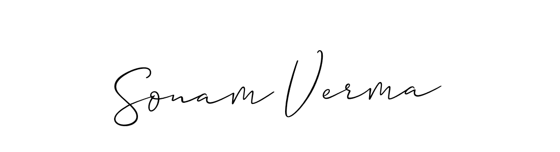 Also we have Sonam Verma name is the best signature style. Create professional handwritten signature collection using Allison_Script autograph style. Sonam Verma signature style 2 images and pictures png