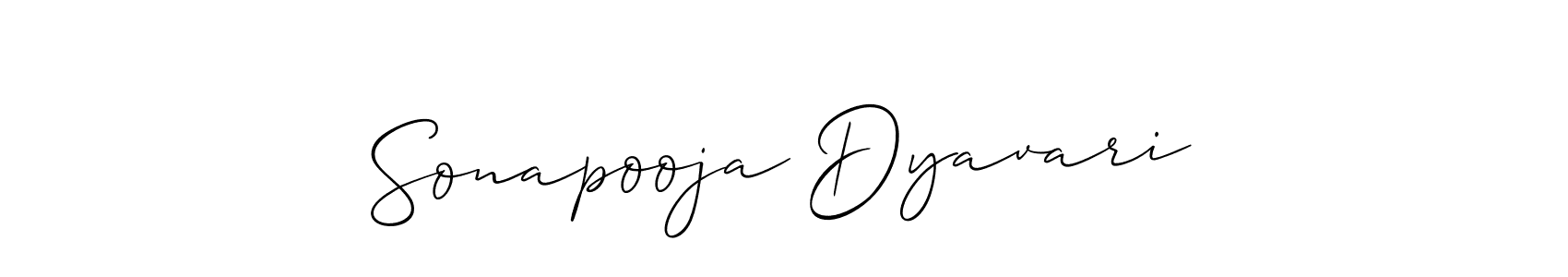 Also we have Sonapooja Dyavari name is the best signature style. Create professional handwritten signature collection using Allison_Script autograph style. Sonapooja Dyavari signature style 2 images and pictures png