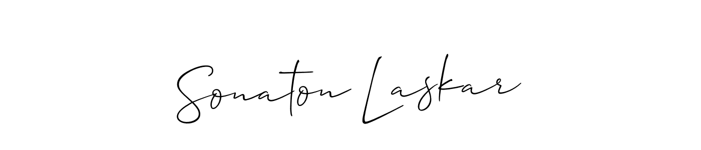 How to Draw Sonaton Laskar signature style? Allison_Script is a latest design signature styles for name Sonaton Laskar. Sonaton Laskar signature style 2 images and pictures png