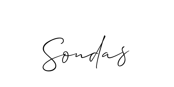 Make a beautiful signature design for name Sondas. With this signature (Allison_Script) style, you can create a handwritten signature for free. Sondas signature style 2 images and pictures png