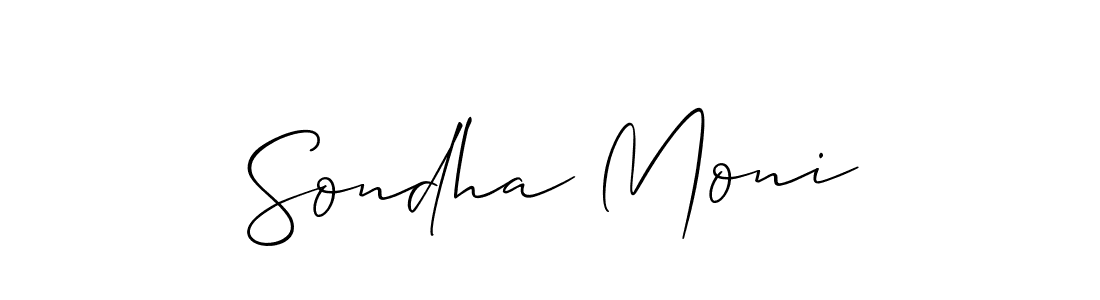 Also You can easily find your signature by using the search form. We will create Sondha Moni name handwritten signature images for you free of cost using Allison_Script sign style. Sondha Moni signature style 2 images and pictures png