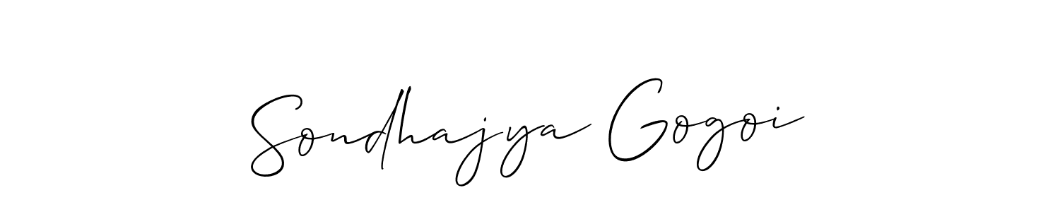 How to Draw Sondhajya Gogoi signature style? Allison_Script is a latest design signature styles for name Sondhajya Gogoi. Sondhajya Gogoi signature style 2 images and pictures png