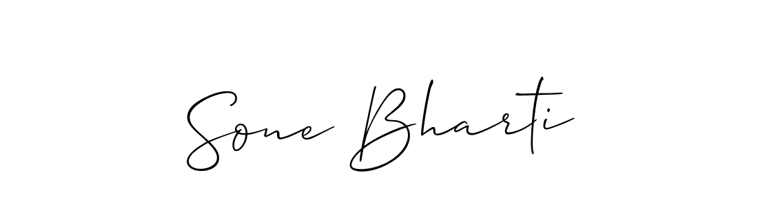 Use a signature maker to create a handwritten signature online. With this signature software, you can design (Allison_Script) your own signature for name Sone Bharti. Sone Bharti signature style 2 images and pictures png