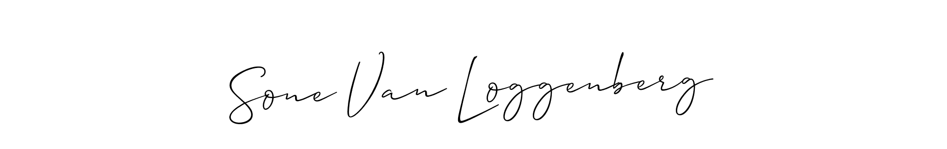 Also You can easily find your signature by using the search form. We will create Sone Van Loggenberg name handwritten signature images for you free of cost using Allison_Script sign style. Sone Van Loggenberg signature style 2 images and pictures png