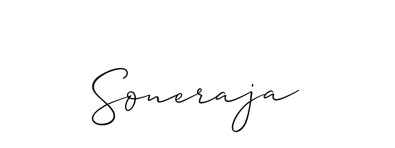 Create a beautiful signature design for name Soneraja. With this signature (Allison_Script) fonts, you can make a handwritten signature for free. Soneraja signature style 2 images and pictures png