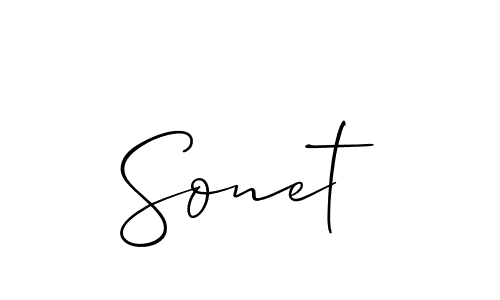 Create a beautiful signature design for name Sonet. With this signature (Allison_Script) fonts, you can make a handwritten signature for free. Sonet signature style 2 images and pictures png