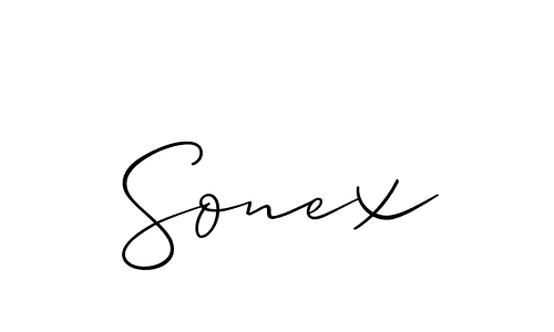 How to Draw Sonex signature style? Allison_Script is a latest design signature styles for name Sonex. Sonex signature style 2 images and pictures png