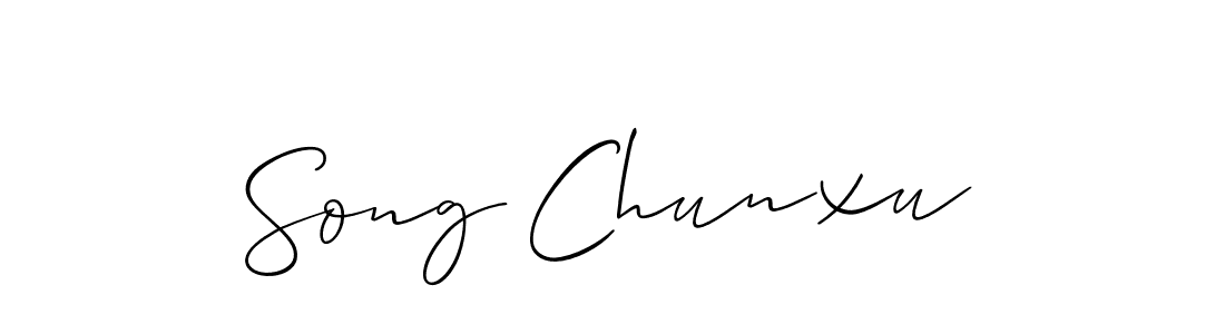 Song Chunxu stylish signature style. Best Handwritten Sign (Allison_Script) for my name. Handwritten Signature Collection Ideas for my name Song Chunxu. Song Chunxu signature style 2 images and pictures png