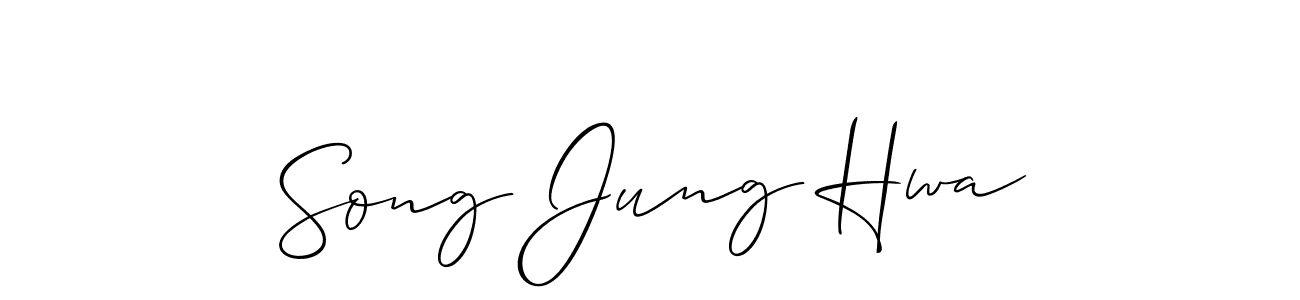 It looks lik you need a new signature style for name Song Jung Hwa. Design unique handwritten (Allison_Script) signature with our free signature maker in just a few clicks. Song Jung Hwa signature style 2 images and pictures png