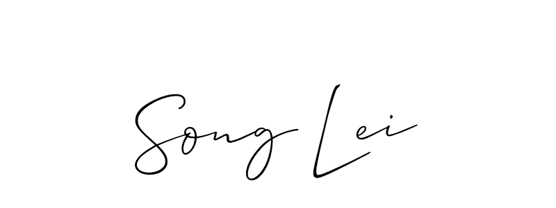 See photos of Song Lei official signature by Spectra . Check more albums & portfolios. Read reviews & check more about Allison_Script font. Song Lei signature style 2 images and pictures png