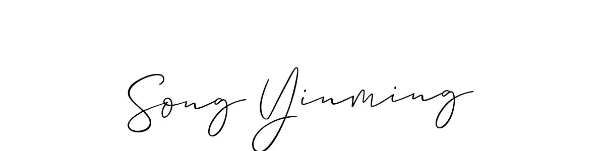 Design your own signature with our free online signature maker. With this signature software, you can create a handwritten (Allison_Script) signature for name Song Yinming. Song Yinming signature style 2 images and pictures png