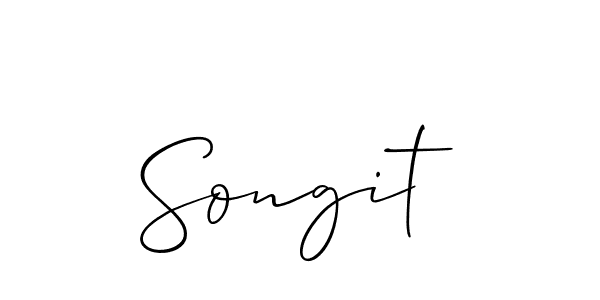 Use a signature maker to create a handwritten signature online. With this signature software, you can design (Allison_Script) your own signature for name Songit. Songit signature style 2 images and pictures png