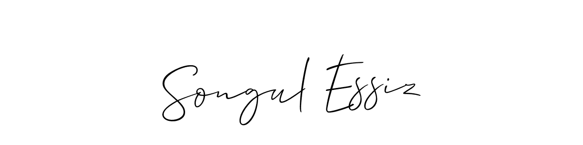 Make a short Songul Essiz signature style. Manage your documents anywhere anytime using Allison_Script. Create and add eSignatures, submit forms, share and send files easily. Songul Essiz signature style 2 images and pictures png