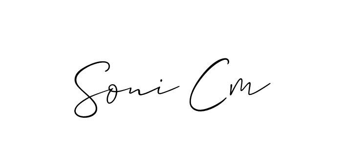Also we have Soni Cm name is the best signature style. Create professional handwritten signature collection using Allison_Script autograph style. Soni Cm signature style 2 images and pictures png
