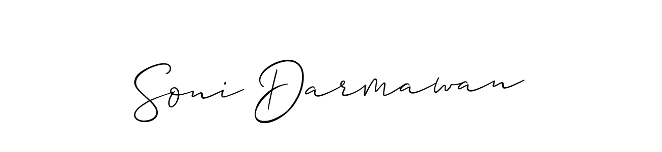 Use a signature maker to create a handwritten signature online. With this signature software, you can design (Allison_Script) your own signature for name Soni Darmawan. Soni Darmawan signature style 2 images and pictures png