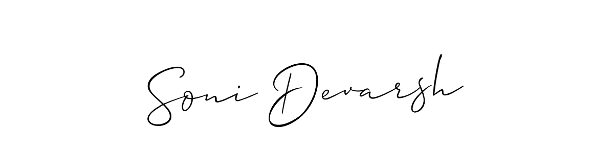 Once you've used our free online signature maker to create your best signature Allison_Script style, it's time to enjoy all of the benefits that Soni Devarsh name signing documents. Soni Devarsh signature style 2 images and pictures png