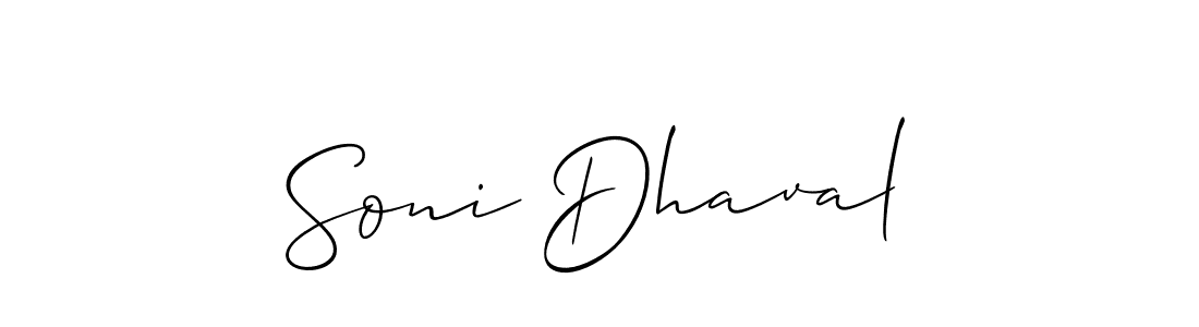 How to make Soni Dhaval signature? Allison_Script is a professional autograph style. Create handwritten signature for Soni Dhaval name. Soni Dhaval signature style 2 images and pictures png