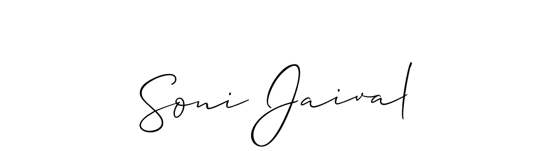 It looks lik you need a new signature style for name Soni Jaival. Design unique handwritten (Allison_Script) signature with our free signature maker in just a few clicks. Soni Jaival signature style 2 images and pictures png